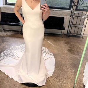 Lace back wedding gown